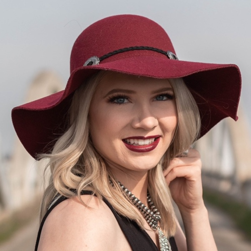 Maroon Concho Hat